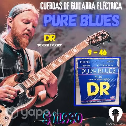 Cuerdas de guitarra eléctrica dr pure blues 9-46