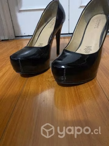 Zapatos plataforma charol taco alto