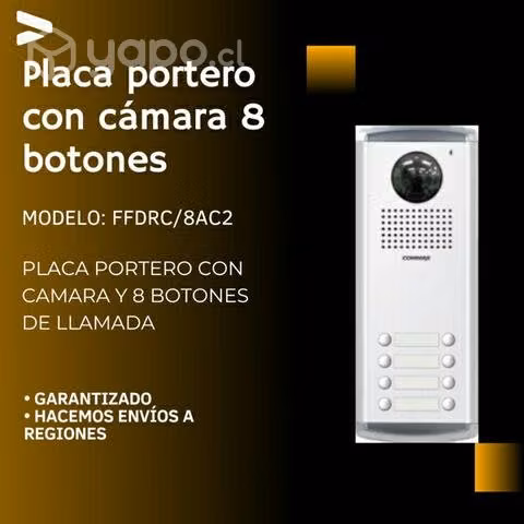 Placa portero con cámara 8 botones commax