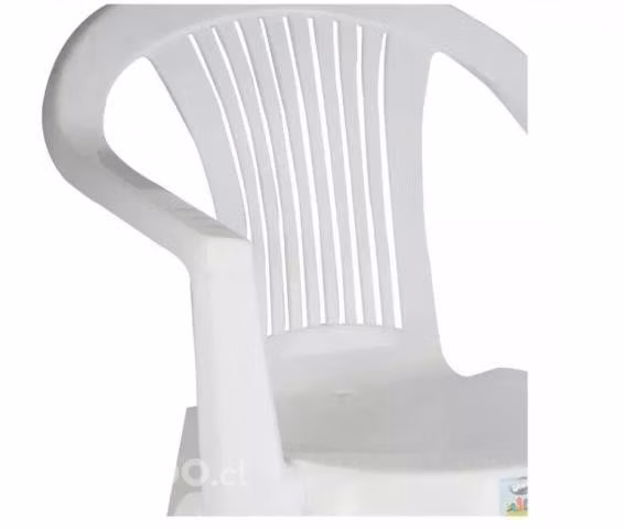 Pack de 4 sillas plasticas blancas - Imagen 2