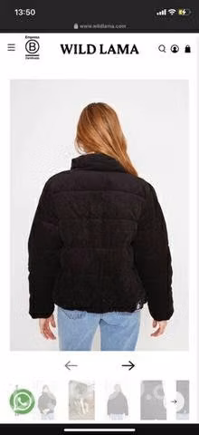 Chaqueta puffa negra marca wild lama