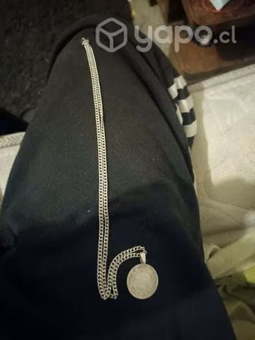 Cadena de plata925 con moneda costa rica