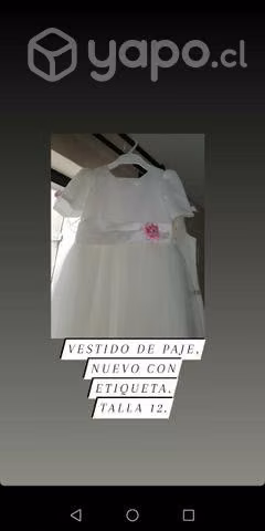 Vestido paje nuevo con etiqueta talla 12
