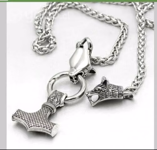 Collar Vikingo, Martillo De Thor, Con Cadena, Mjöl