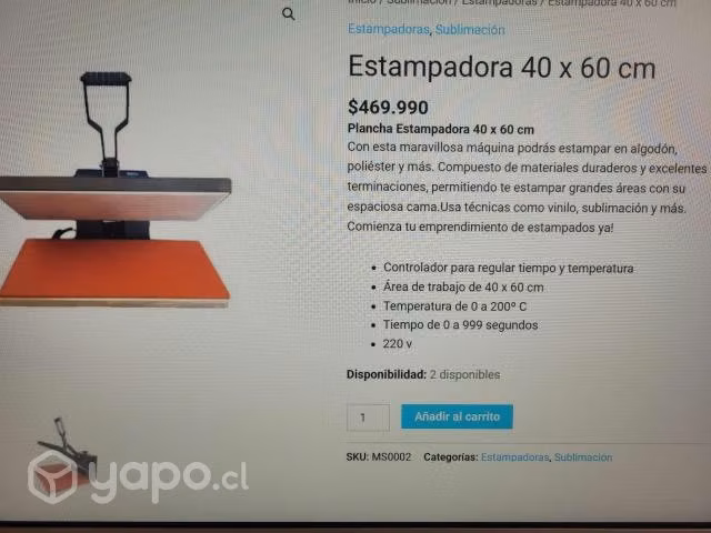 estampadora 40x60 nueva
