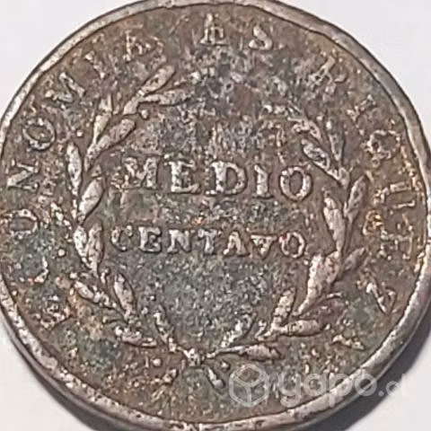 Moneda año 1835 medio centavo chile
