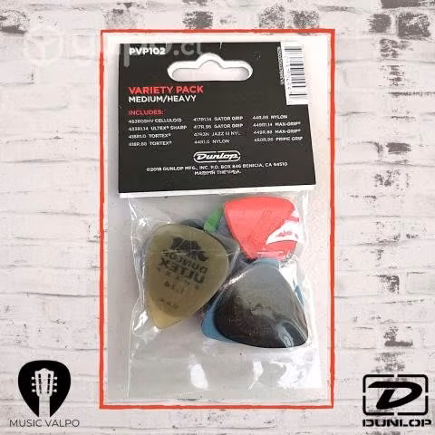 Pack 12 uñetas jim dunlop md/hv variety pack