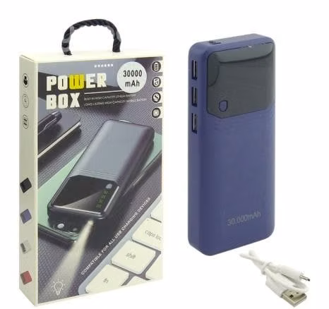 Bateria de emergencia 30.000mah 3 usb, con indicad