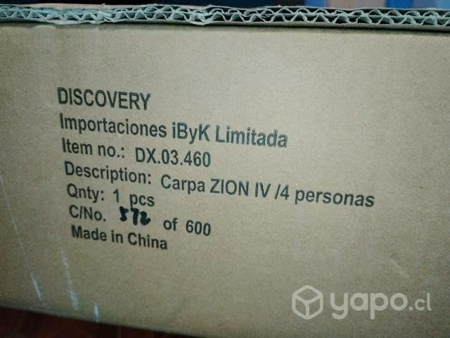 Carpa 4 personas Discovery modelo Zion IV - Imagen 2