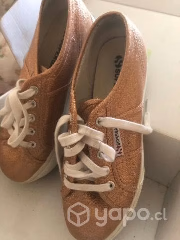 Zapatillas 37.5 superga rosa gold 1 uso