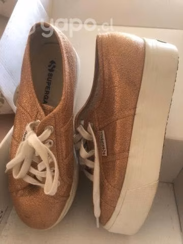 Zapatillas 37.5 superga rosa gold 1 uso