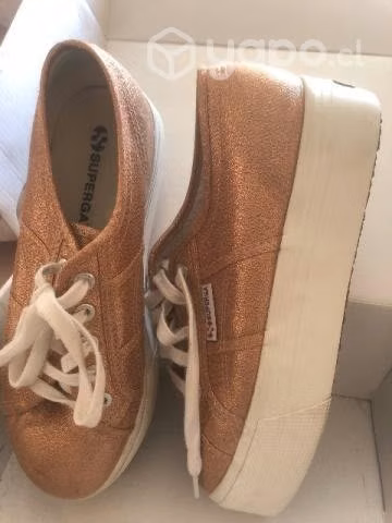 Zapatillas 37.5 superga rosa gold 1 uso
