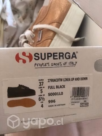Zapatillas 37.5 superga rosa gold 1 uso