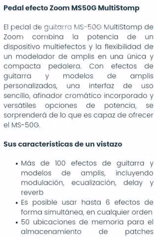 ZoomMulti efecto stomp M 50-G para guitarra