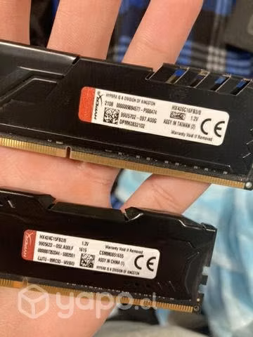 Tarjetas ram 8gb kingston hyperx