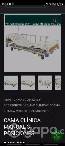 Cama clínica manual 3 posiciones