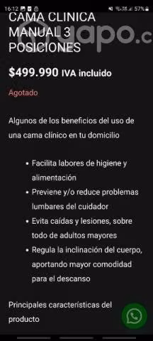 Cama clínica manual 3 posiciones