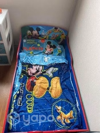 Cama de transición mickey mas colchón y sabanas