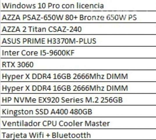 Computador gamer gama alta Rtx3060 Core I59va 32ra - Imagen 3
