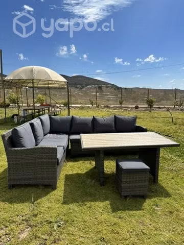 Juego de terraza de ratan