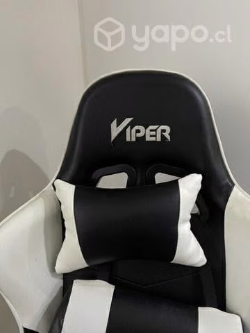 Silla gamer Viper, blanca con negro