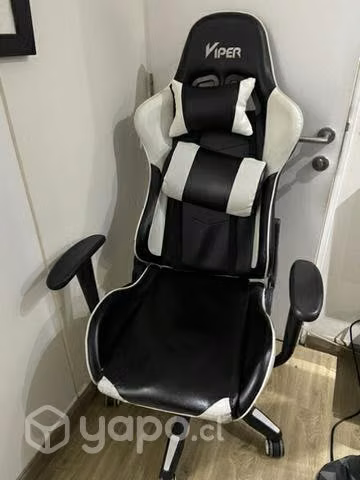 Silla gamer Viper, blanca con negro