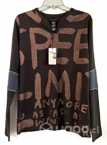 Polera Marca Custo Barcelona Talla 1 O S Café