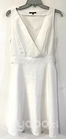 Vestido 60% Lino Marca Mor Talla 42 Blanco