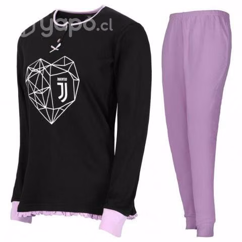 Juventus Pijama Mujer Black Serafino c/ Logo Estam - Imagen 2