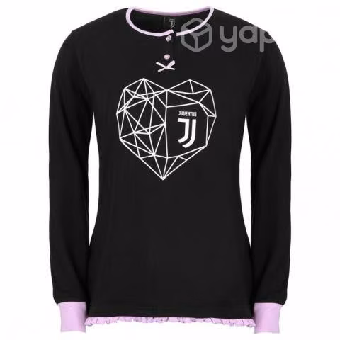 Juventus Pijama Mujer Black Serafino c/ Logo Estam - Imagen 3
