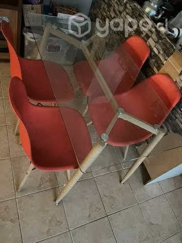 Comedor vidrio 4 sillas - Imagen 3