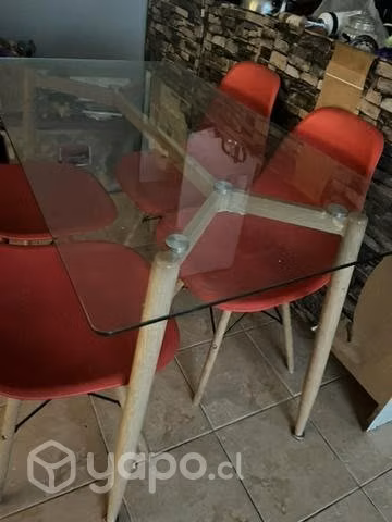 Comedor vidrio 4 sillas