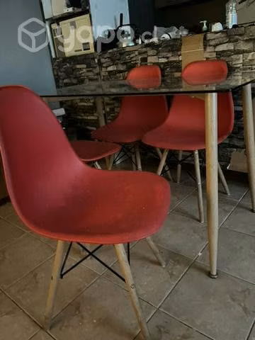Comedor vidrio 4 sillas - Imagen 2