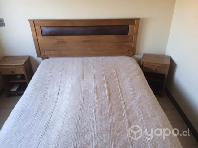 Dormitorio completo colchón veladores espaldar