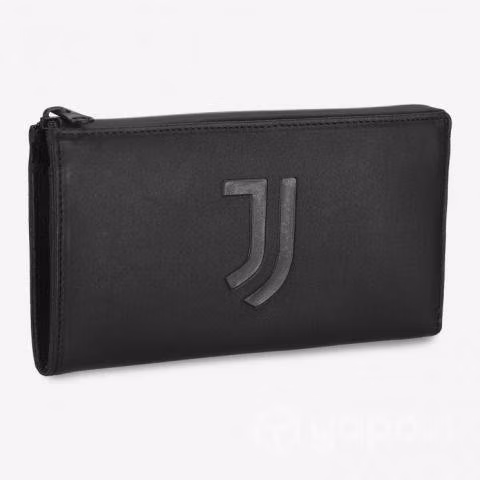 Juventus Billetera 100% Cuero Negra C/ Logo - Imagen 2