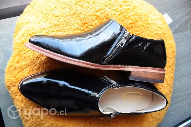 Zapatos Negros Mujer Cuero Confección Chilena Taco - Imagen 3