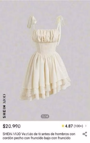 Vestido en capas corto XS