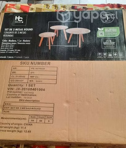 Set de 3 mesas
