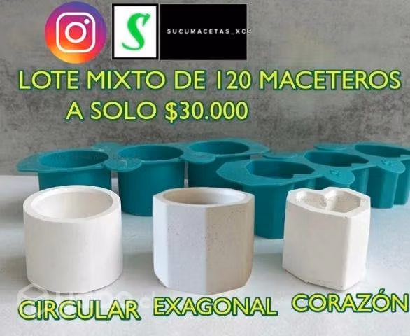 Lote 120 mini maceteros de yeso