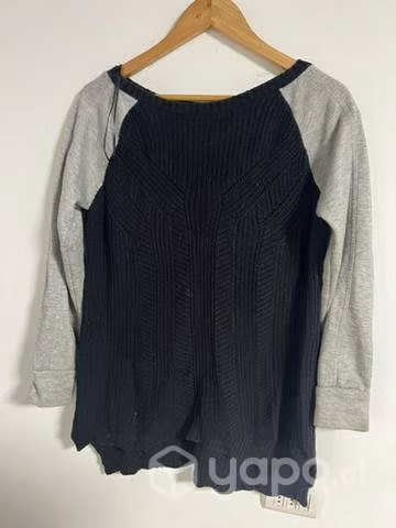 Poleron negro y gris