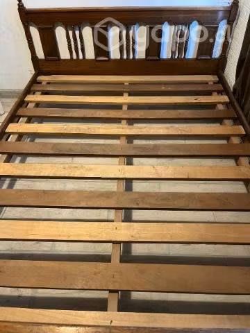 Cama de dos plazas sin colchón de madera - Imagen 2