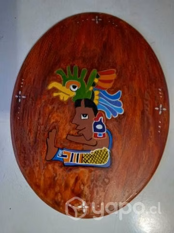 Delicada pintura mexicana en madera