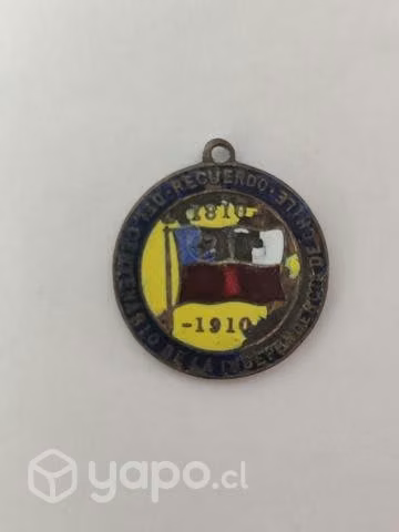 Medalla centenario ,patria de chile 1810-1910