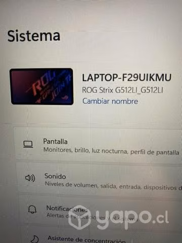 Notebook asus rog strix g512LI - Imagen 4