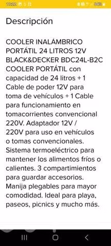 Cooler portatil electrico