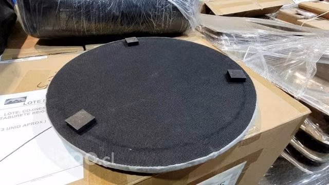 Cojin para taburete gris y beige - Imagen 2