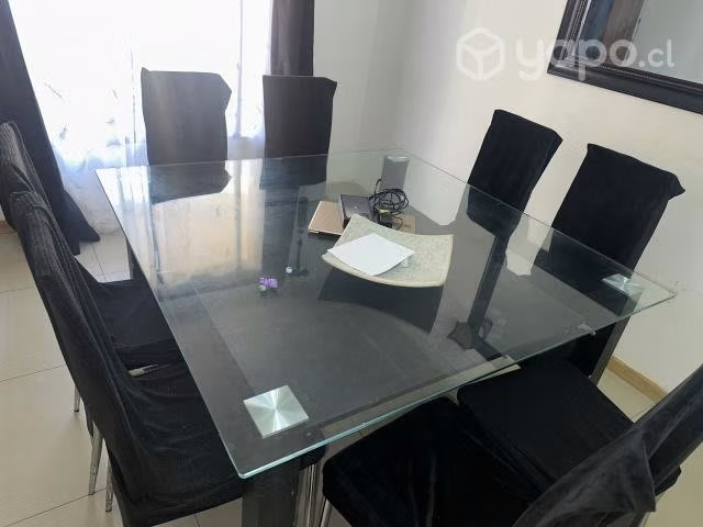 Comedor 8 sillas , mesa de vidrio