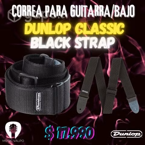 Correa dunlop classic black strap d-38