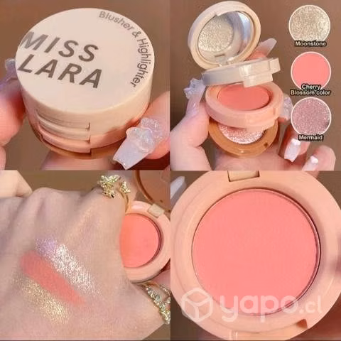 Rubor/iluminador Compacto 3 Tonos Con Espejo Nuevo
