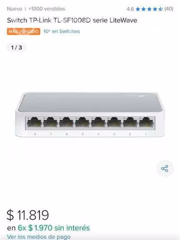 Switch Ethernet 8 puertos excelente funcionalidad - Imagen 3